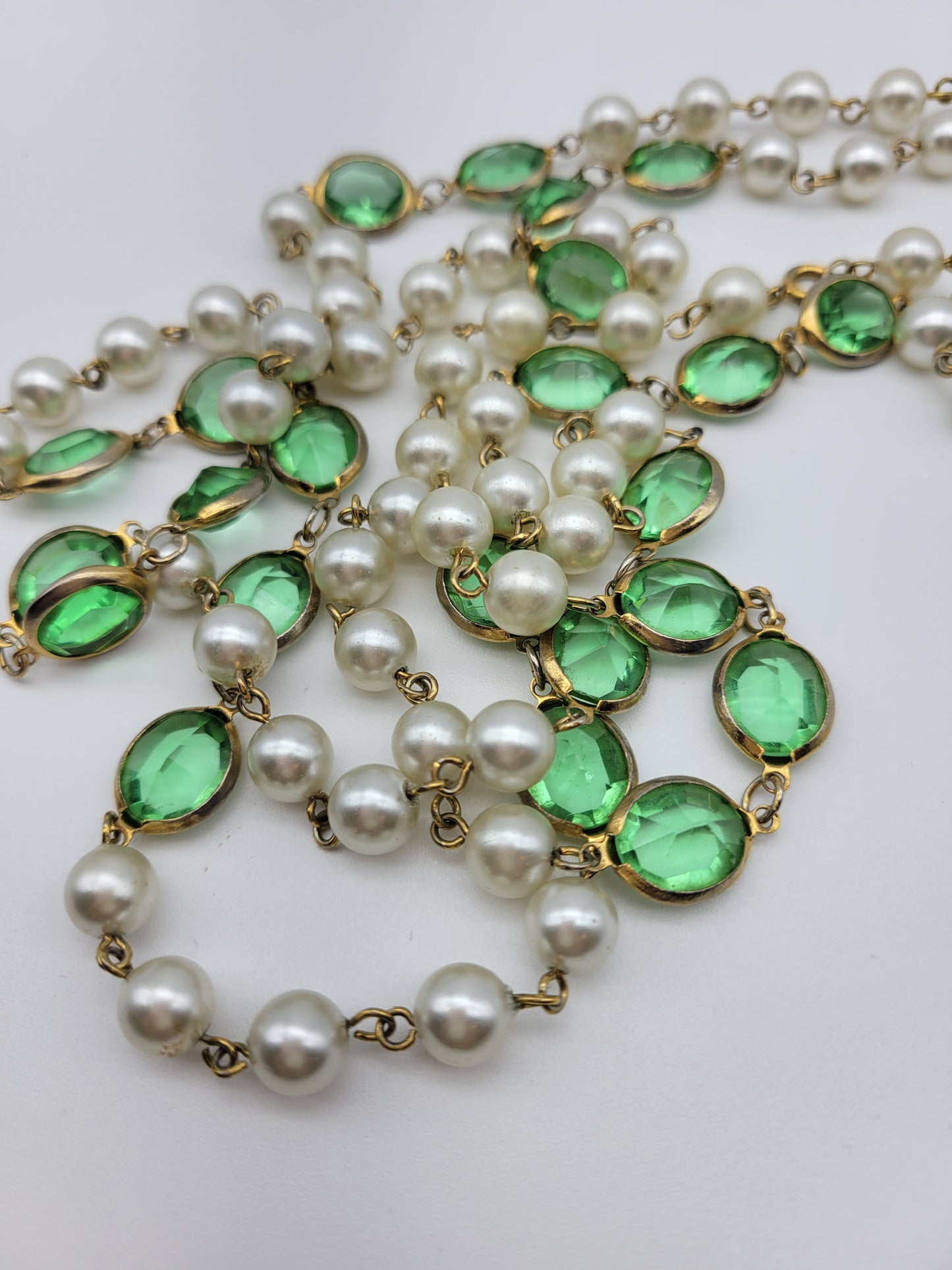 "Emeralds and Pearls" Necklace