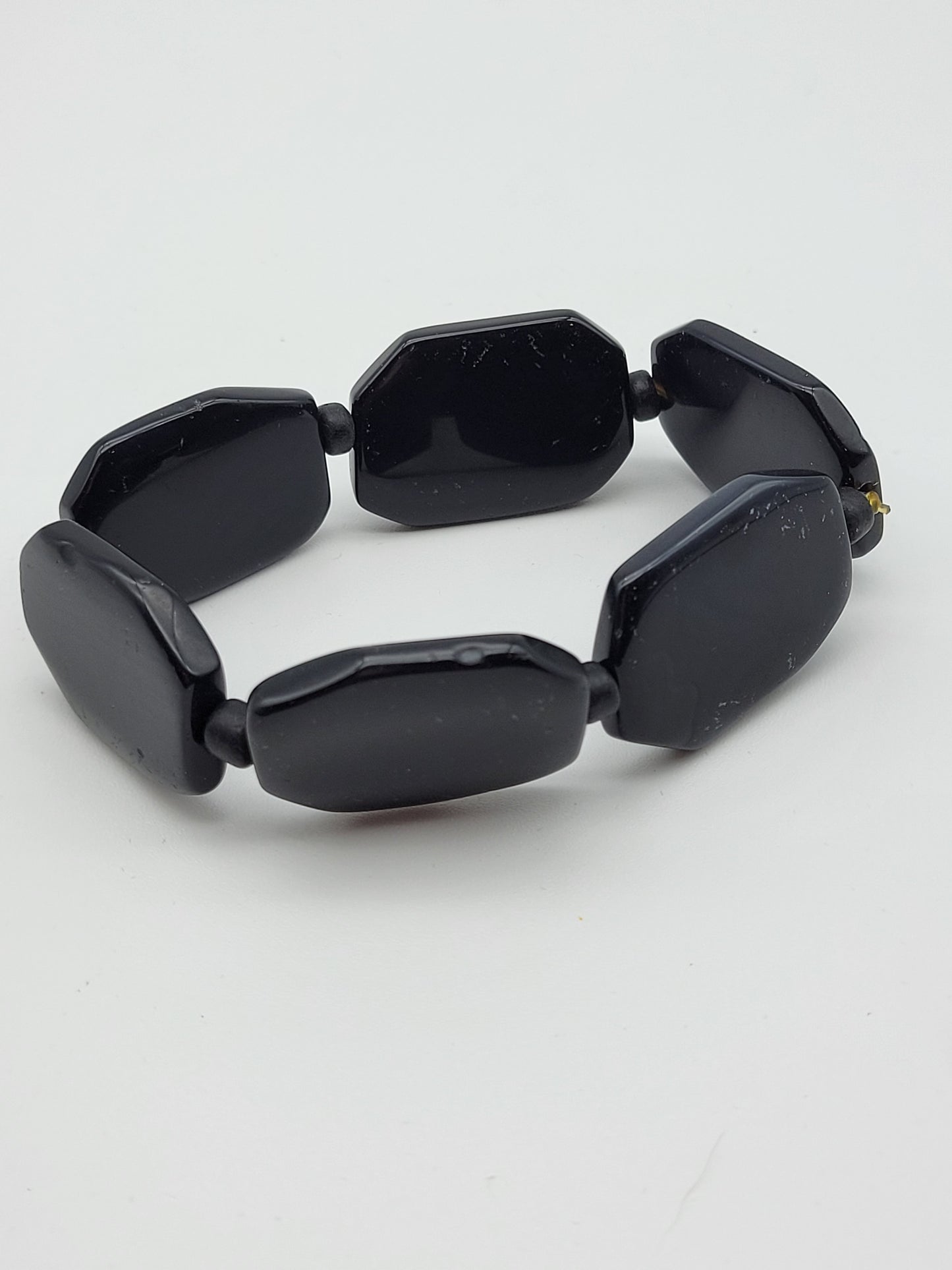 "Black Skipping Stones" Bracelet