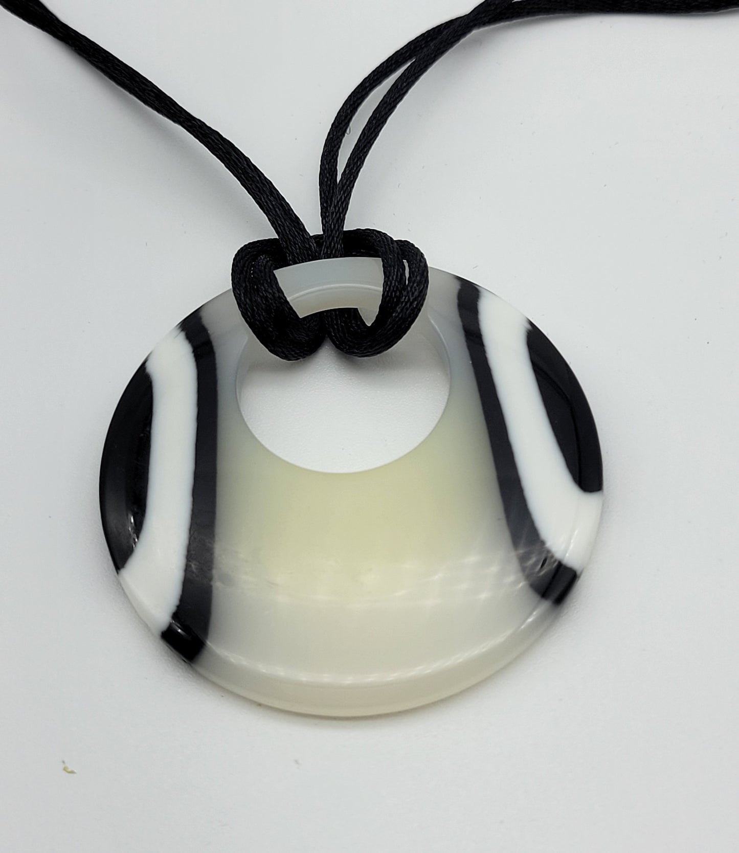 "Black and White Disc" Necklace