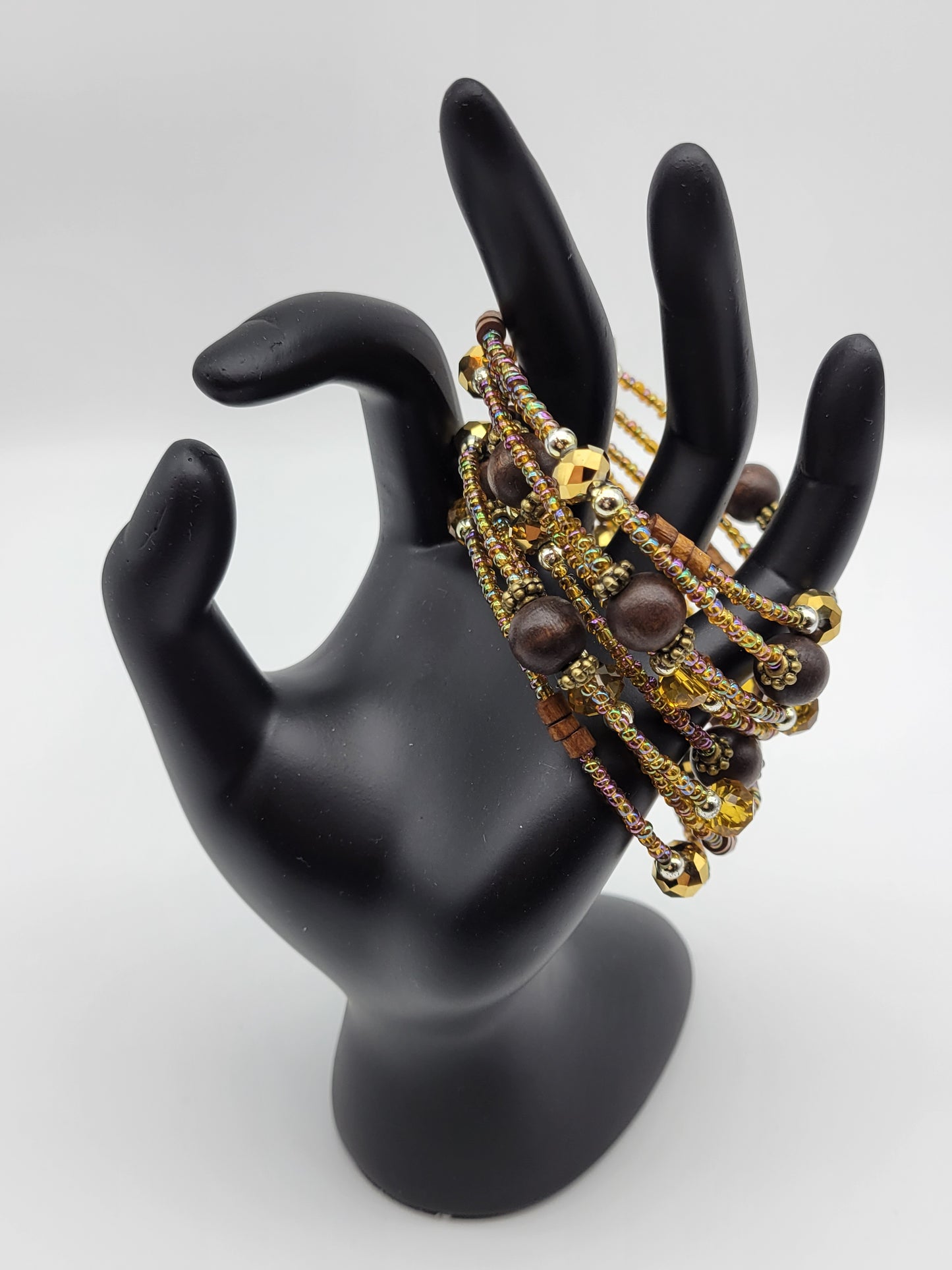 "Amber and Brown Coils" Bracelet