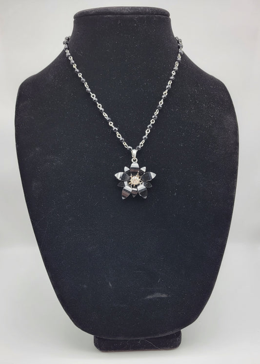 "Onyx Flower" Necklace