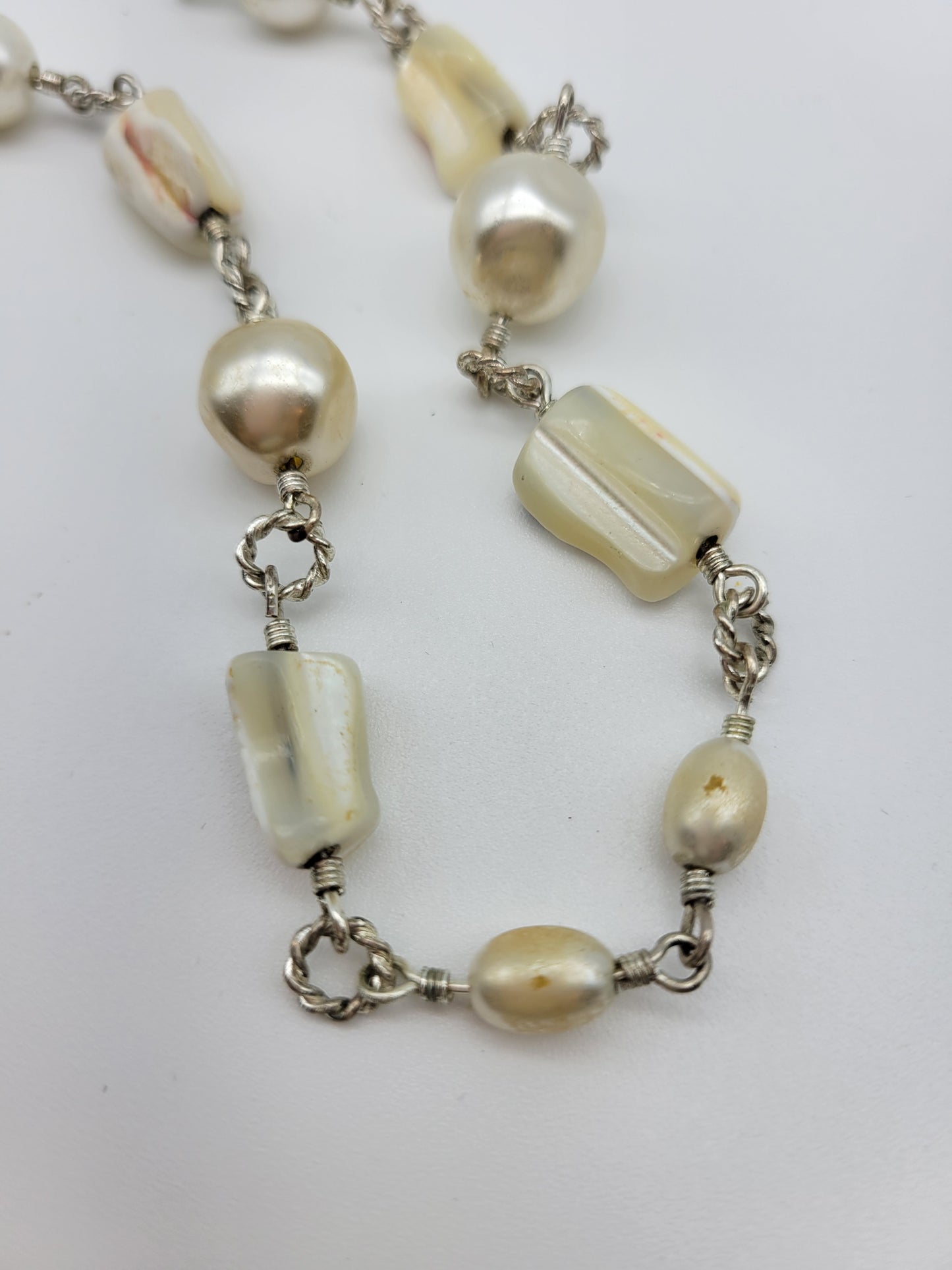 "White Shells and Pearls" Necklace