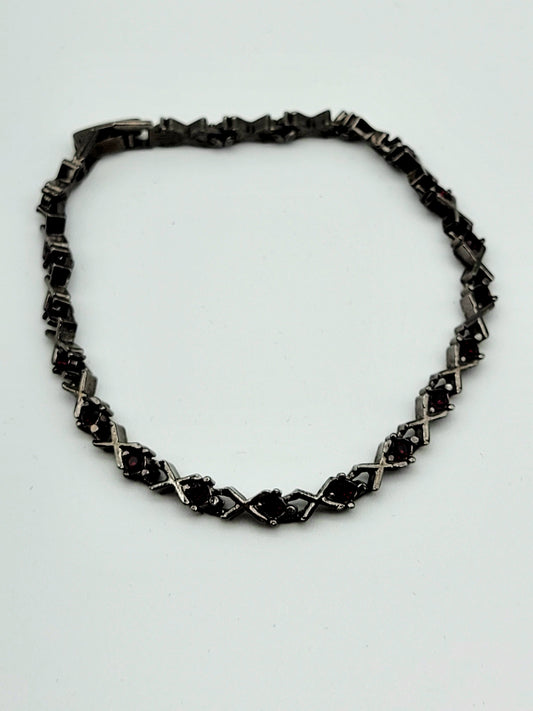 "Ruby X's and O's" Bracelet