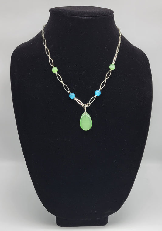 "Soft Green Drop" Necklace