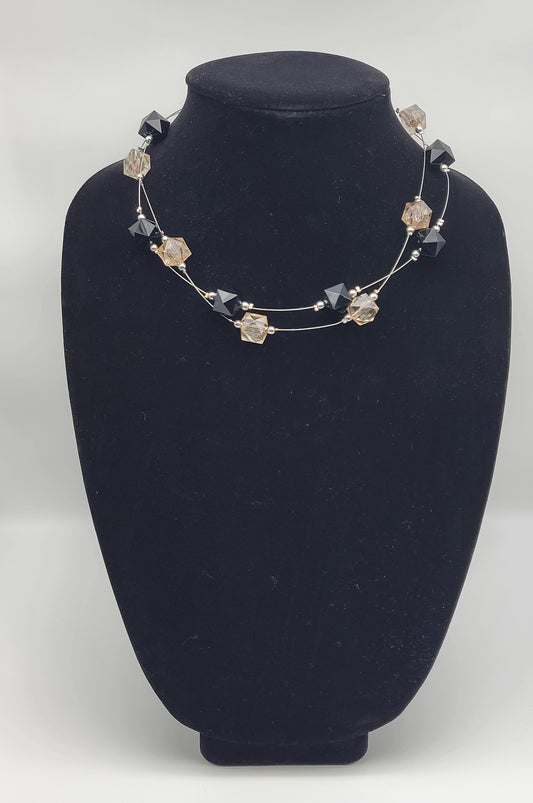 "Cubes in Black and Smoke" Necklace