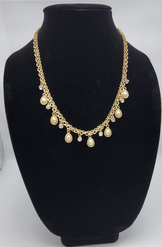 "Pearl Drops and Bling" Necklace