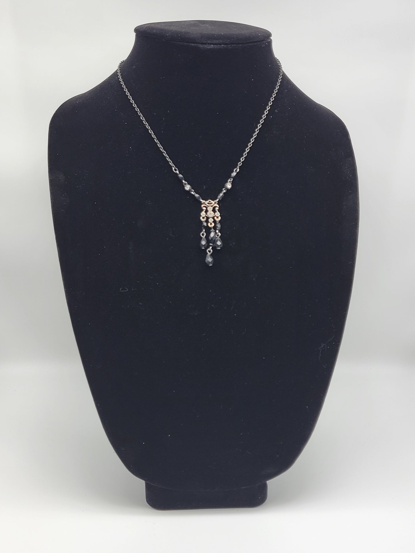 "Tiny Black Chandelier" Necklace