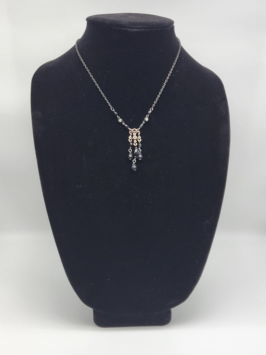"Tiny Black Chandelier" Necklace